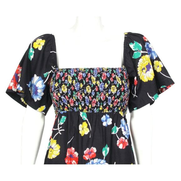 Vtg Bonwit Teller Floral Cottagecore Smocked Angel Sleeve Maxi Dress  XS/S - 641 - Picture 2 of 6